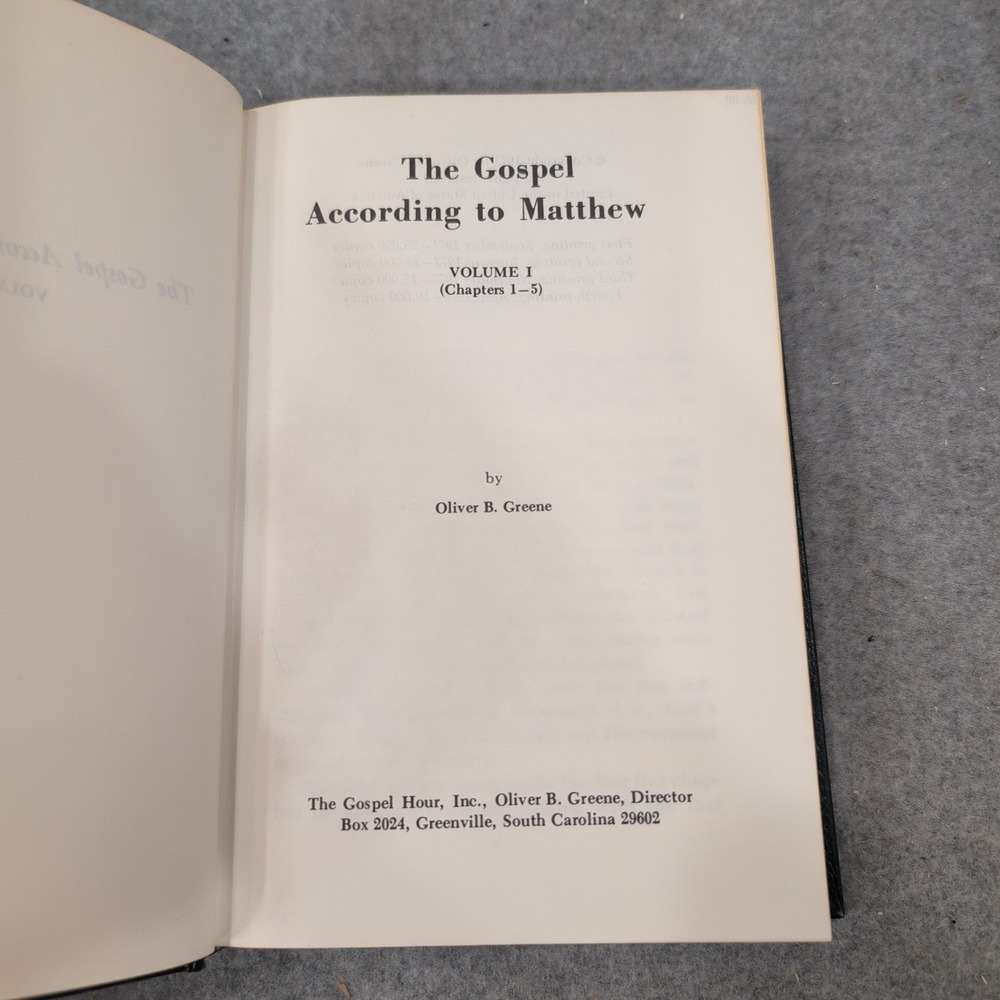 The Gospel According to Matthew Oliver B Greene 5 Vol Set The Gospel Hour 1971 - Picture 2 of 4